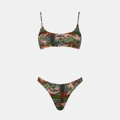 Damen-Bralette-Bikini mit nachgeahmtem Bandana-Print