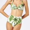 Damen-Bralette-Bikini mit tropischem Aufdruck