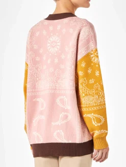 Damen-Cardigan mit Bandana-Print