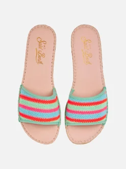 Damen-Espadrillas mit Häkelstreifen