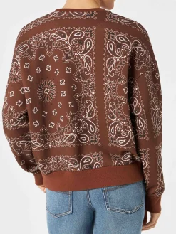 Damen-Fleece-Sweatshirt mit Bandana-Print