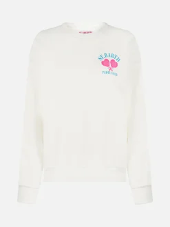Damen-Fleece-Sweatshirt mit Aufdruck „St. Barth Padel Lover“.
