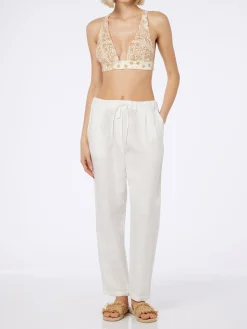 Damen-Jeans-Bandana-Oberteil Eda mit U-Ausschnitt