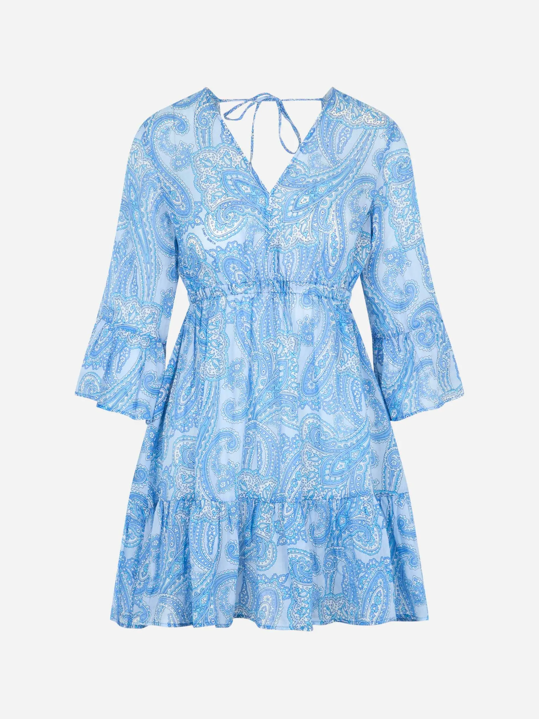 Damen-Leinen-Paisly-Kurzkleid April