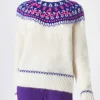 Damen-Nordic-Pullover mit Cortina-Stickerei