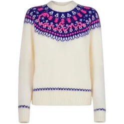 Damen-Nordic-Pullover mit Cortina-Stickerei