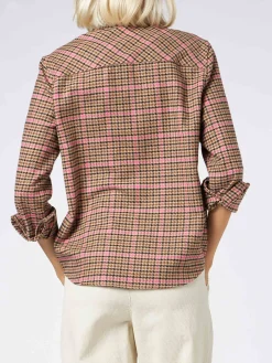 Damen-Overshirt mit Pied-de-Poule-Print