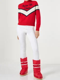 Damenpullover mit halbem Rollkragen und Après-Ski-Queen-Schriftzug