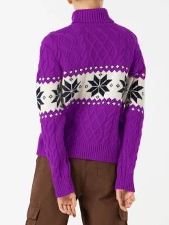 Damenpullover mit halbem Rollkragen und Saint Barth-Schriftzug