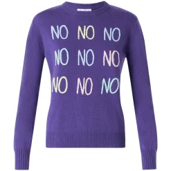 Damenpullover mit NO NO NO-Stickerei