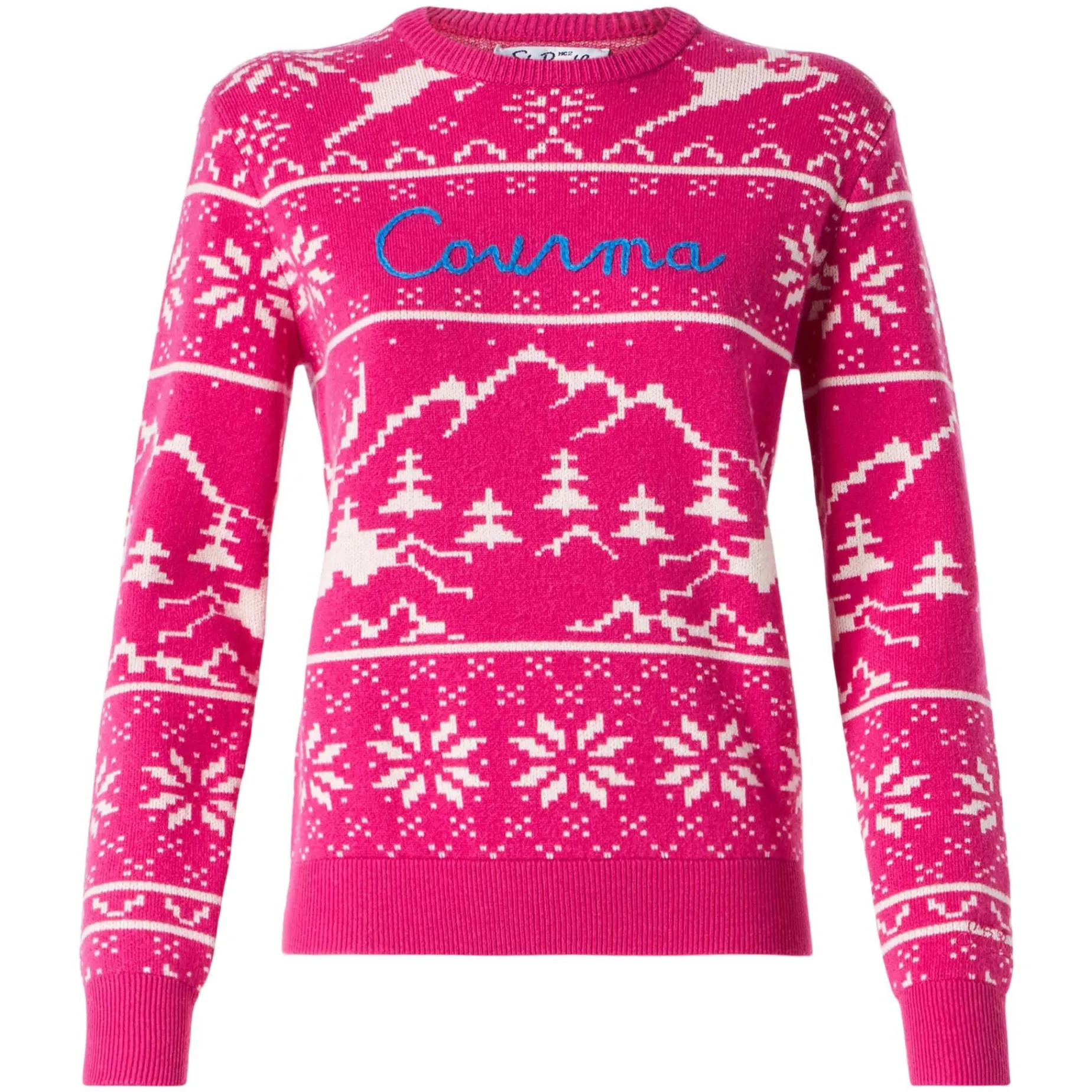 Damenpullover mit Norwegermuster und Courma-Stickerei