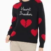 Damenpullover mit Rundhalsausschnitt und „Heart Breaker“-Stickerei
