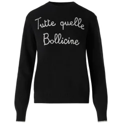 Damenpullover mit „Tutte quelle bollicine“-Stickerei