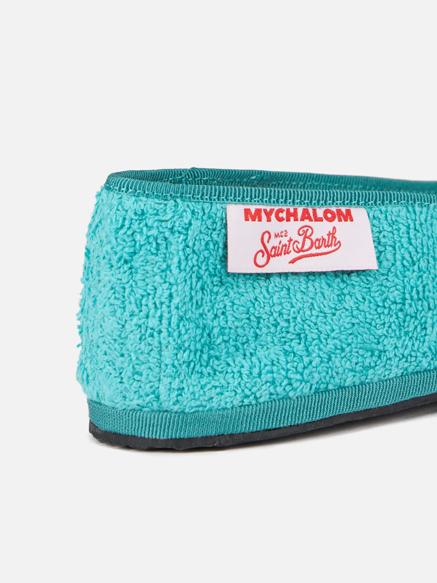 Damen-Slipper aus Frottee in Aquamarinblau | MY CHALOM SPECIAL EDITION