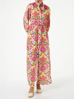 Damen-Strandkleid mit Ikat-Print