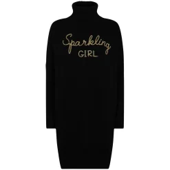 Damen-Strickkleid mit glitzernder Girl-Stickerei