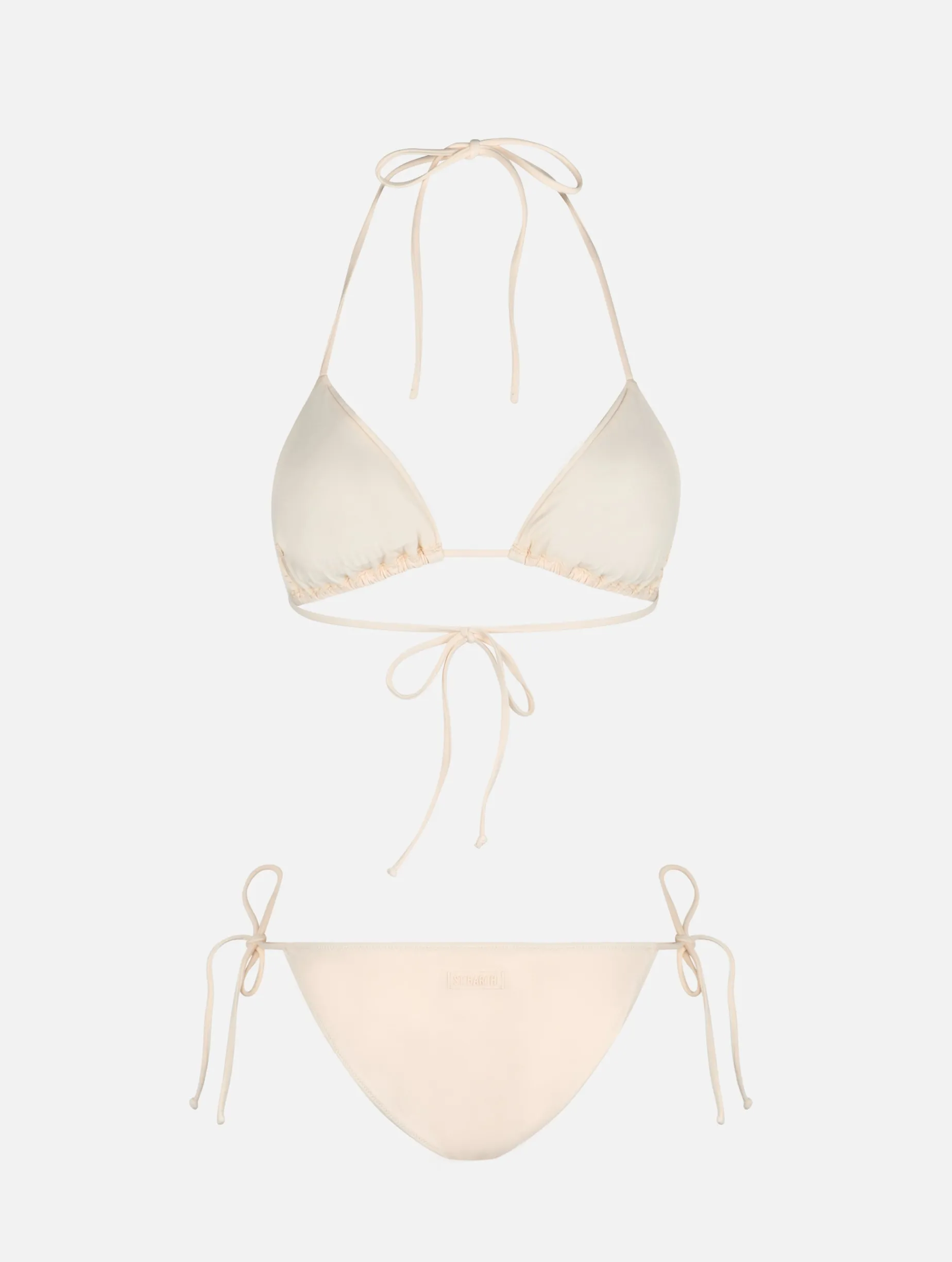 Damen-Triangel-Bikini in Beige mit Strasssteinen