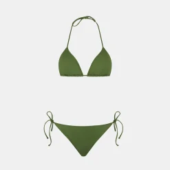 Damen-Triangel-Bikini in Militärgrün