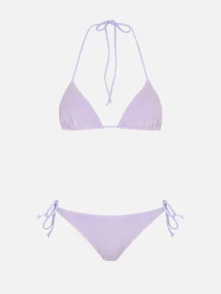 Damen-Triangel-Bikini Leah Virgo aus fliederfarbenem Frottee
