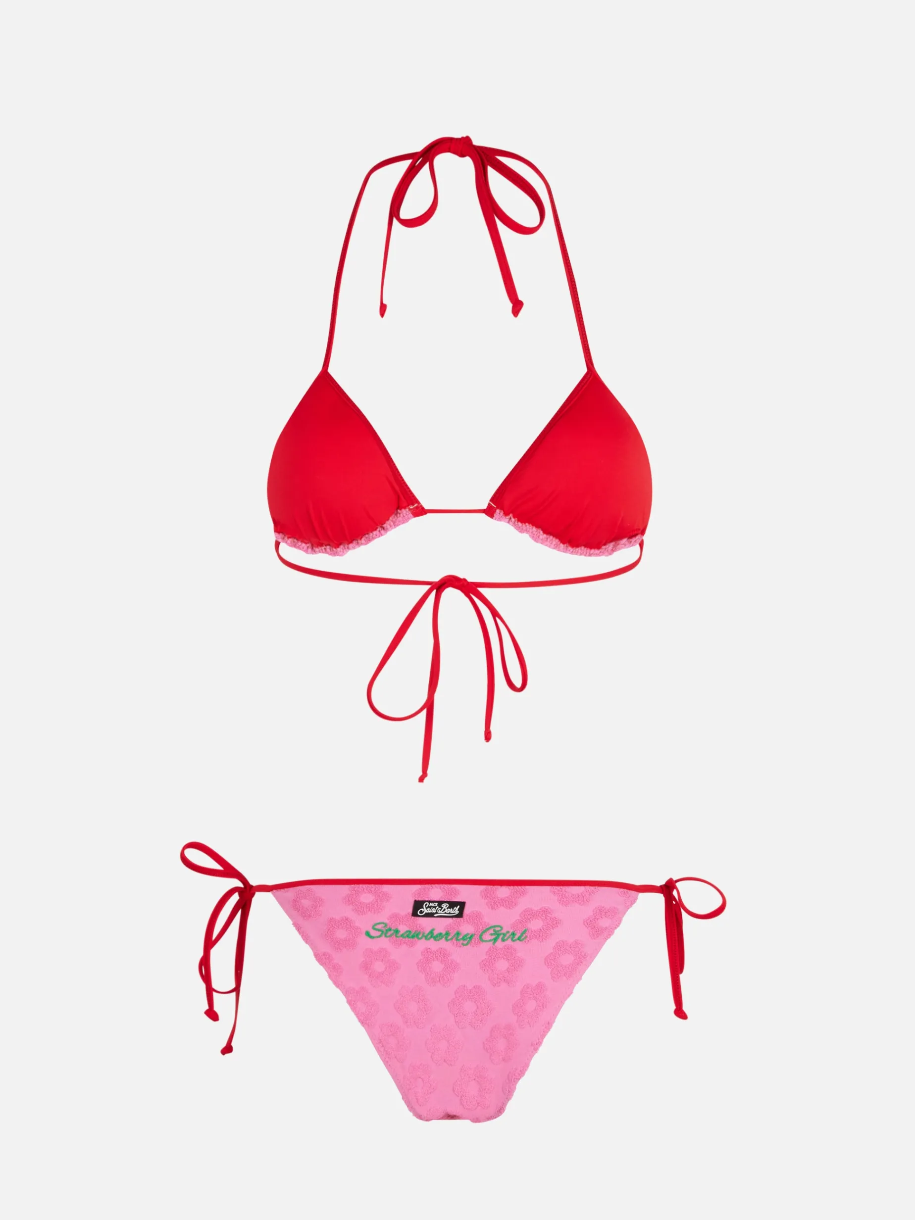 Damen-Triangel-Bikini Maleah aus Frottee mit Prägung und Patches | BEEPY BELLA SPECIAL EDITION
