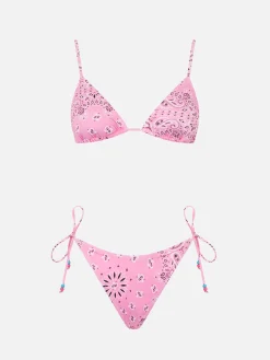 Damen-Triangel-Bikini mit Bandana-Print