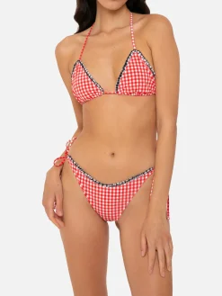 Damen-Triangel-Bikini mit Gingham-Print