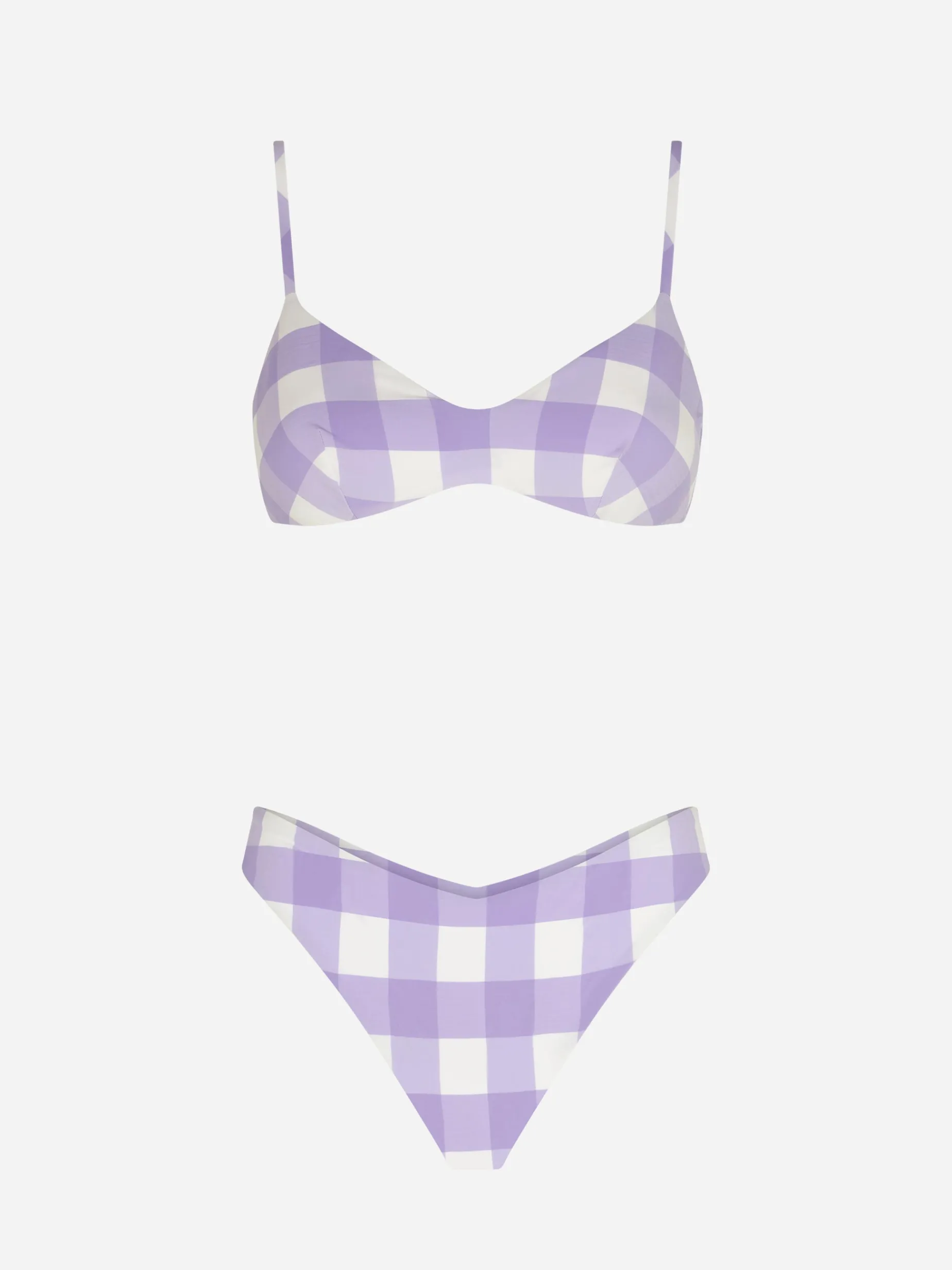 Damen-Triangel-Bikini mit Gingham-Print