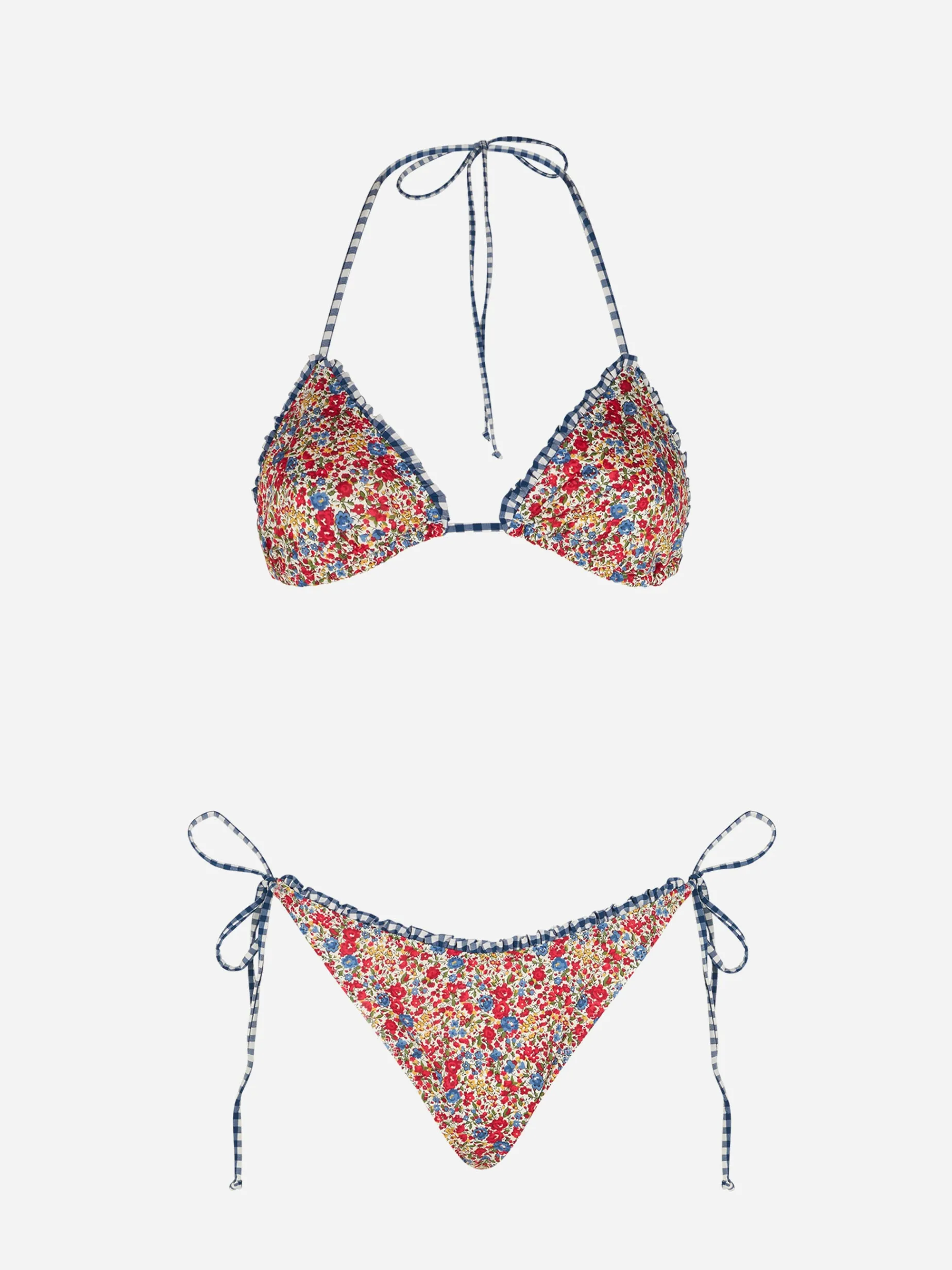 Damen-Triangel-Bikini mit Liberty-Print | Hergestellt aus Liberty-Stoff