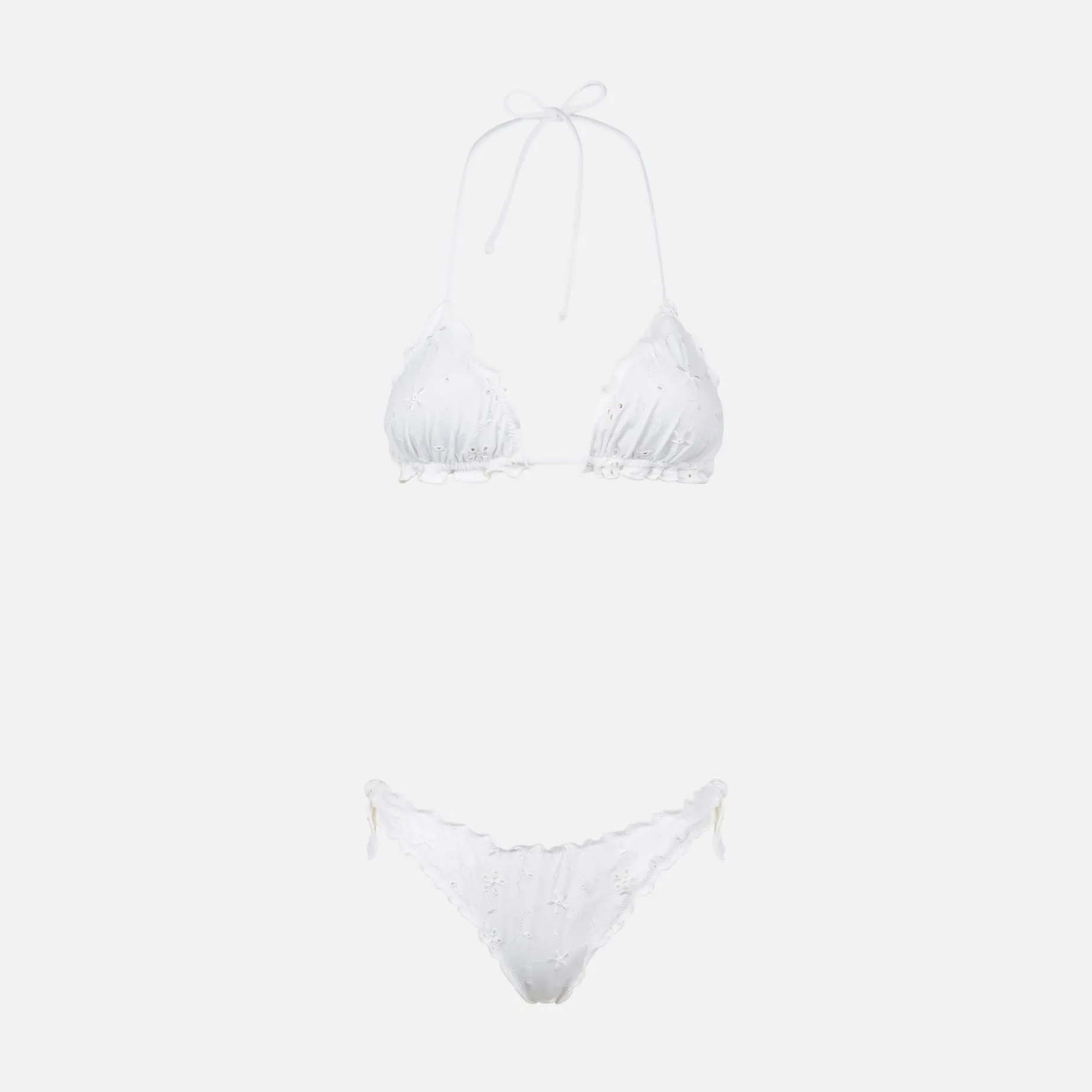 Damen-Triangel-Bikini mit Sangallo-Stickerei