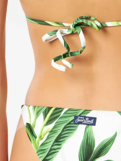 Damen-Triangel-Bikini mit tropischem Aufdruck