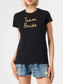 Damen-T-Shirt aus Baumwolle mit Stickerei