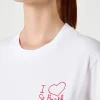 Damen-T-Shirt aus Baumwolle mit aufgesticktem Herz