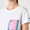 Damen-T-Shirt aus Baumwolle mit Tasche