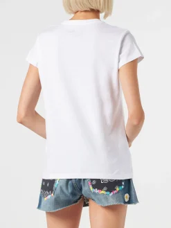 Damen-T-Shirt aus Baumwolle mit der Aufschrift „The Bride (maybe)“.