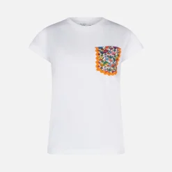Damen-T-Shirt aus Baumwolle mit Tasche