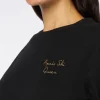Damen-T-Shirt aus schwerer Baumwolle mit Aprés-Ski-Queen-Stickerei