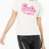 Damen-T-Shirt aus schwerer Baumwolle mit Barbie St. Barth-Aufdruck | BARBIE-SONDEREDITION