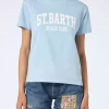 Damen-T-Shirt Emilie aus Baumwolljersey mit Rundhalsausschnitt und St. Barth Beach Club-Print