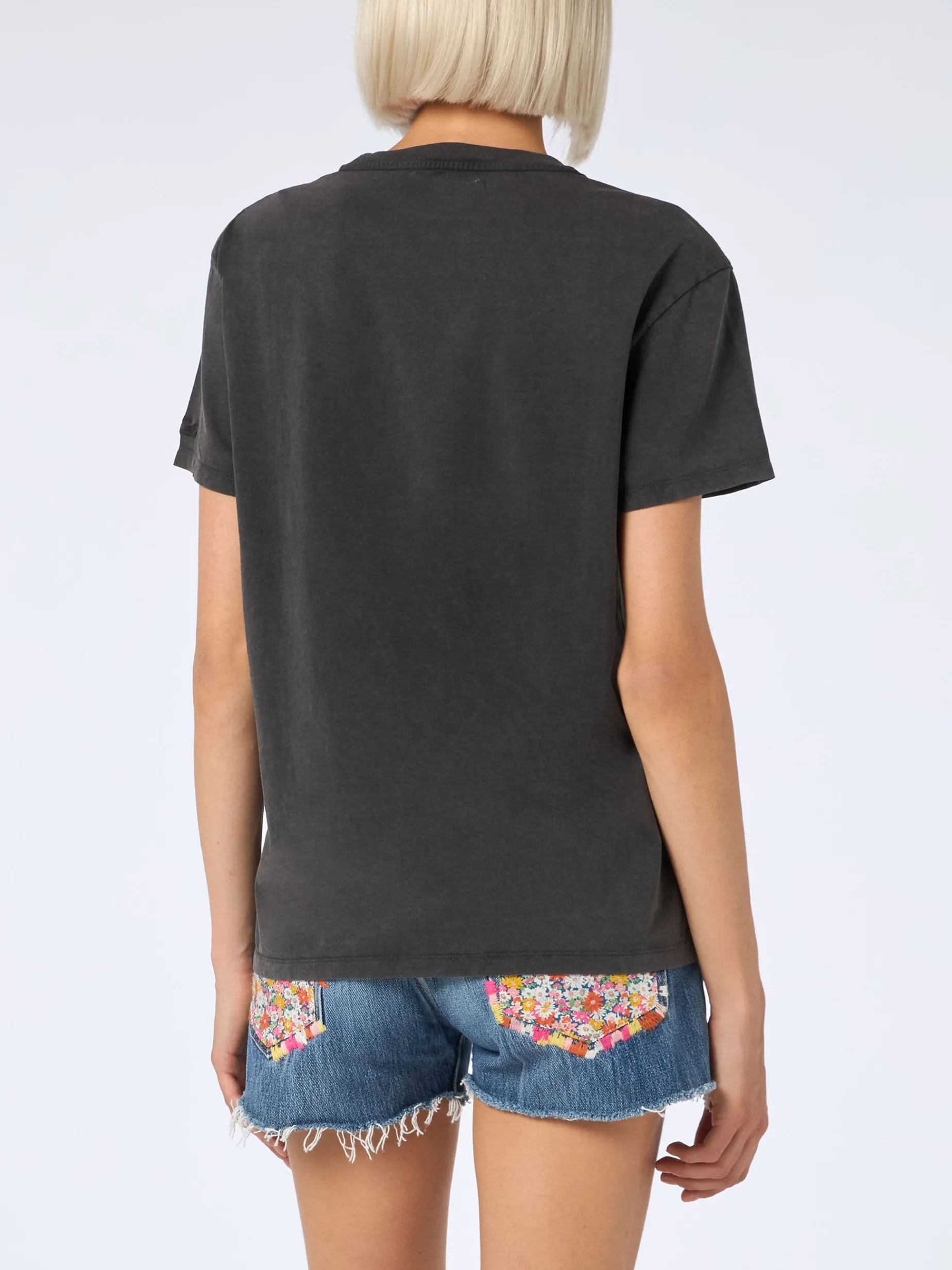 Damen-T-Shirt Emilie aus Baumwolljersey mit Rundhalsausschnitt und Barbie St. Barth-Aufdruck | BARBIE SPECIAL EDITION
