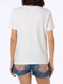 Damen-T-Shirt Emilie aus Baumwolljersey mit Rundhalsausschnitt und „Shopping is my Sport“-Stickerei