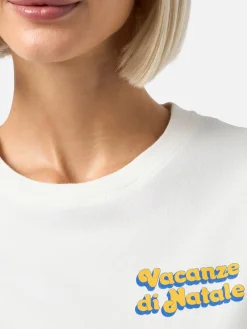 Damen-T-Shirt Emilie aus schwerer Baumwolle mit Vacanze di Natale-Aufdruck | VACANZE DI NATALE SONDERAUSGABE