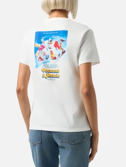 Damen-T-Shirt Emilie aus schwerer Baumwolle mit Vacanze di Natale-Aufdruck | VACANZE DI NATALE SONDERAUSGABE