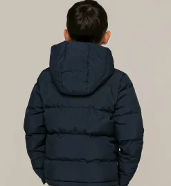 Daunenjacke für Kinder mit Kapuze und Tartan-Futter