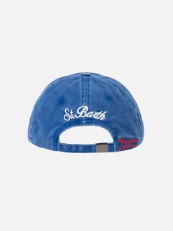 Denim-bestickte Baseballkappe „Davis“ mit „non sono bello, piaccio“-Stickerei | VACANZE DI NATALE SONDERAUSGABE