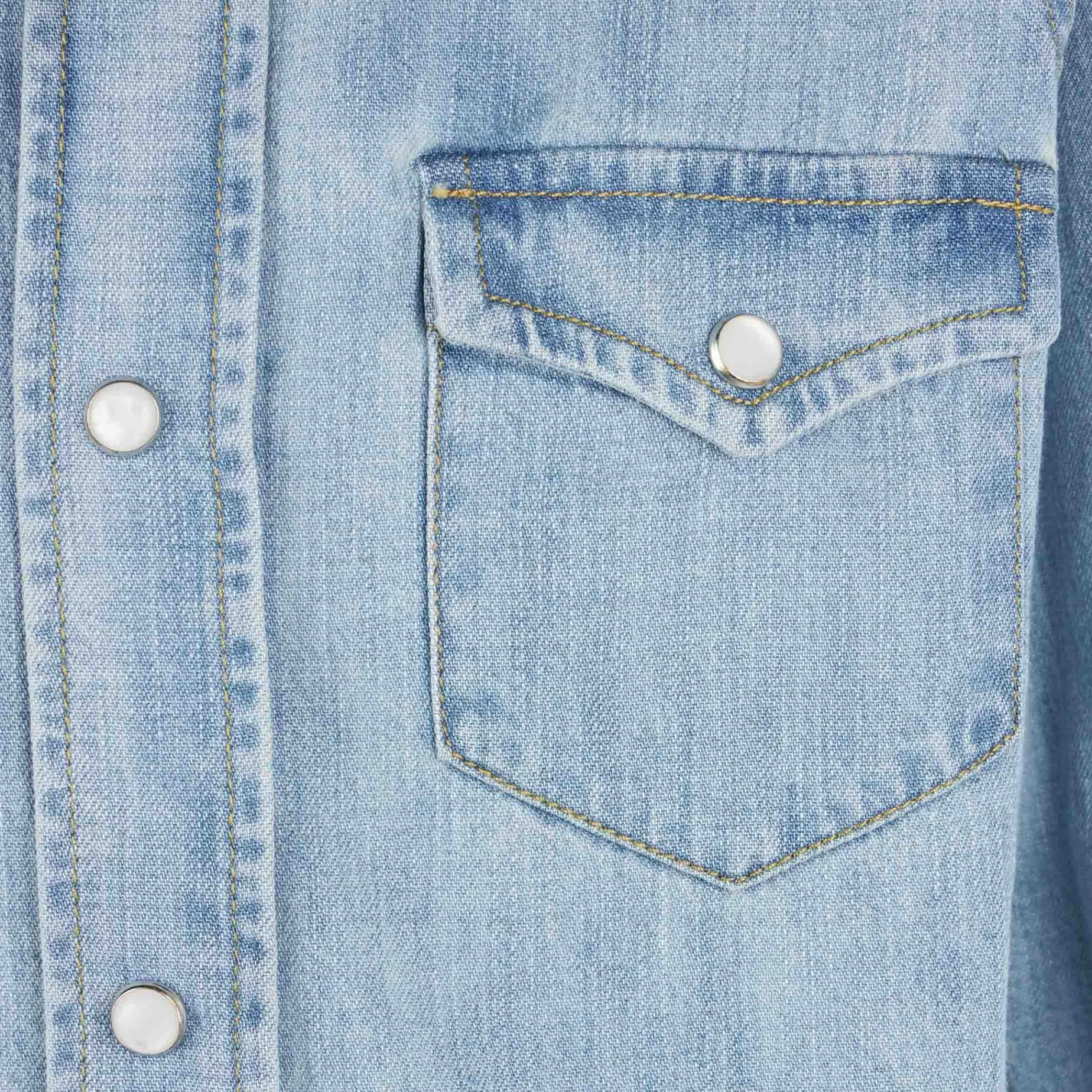 Denim-Leinenhemd für Jungen