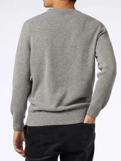 Donegal-Pullover für Herren mit Rundhalsausschnitt und Jacquard-Aufdruck mit Landhund