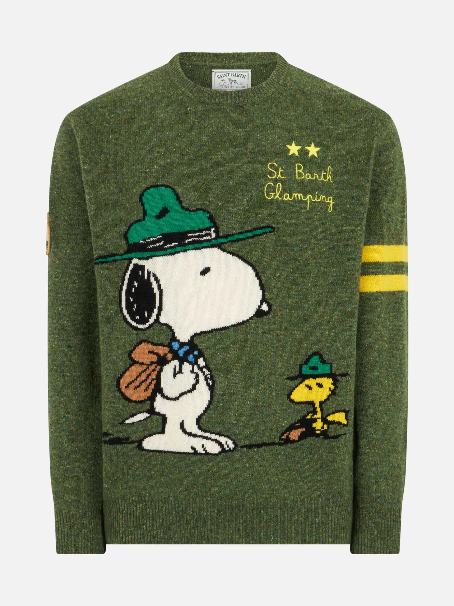 Donegal-Pullover für Herren mit Rundhalsausschnitt und Snoopy-Jacquard-Print | SNOOPY – ©PEANUTS SONDERAUSGABE