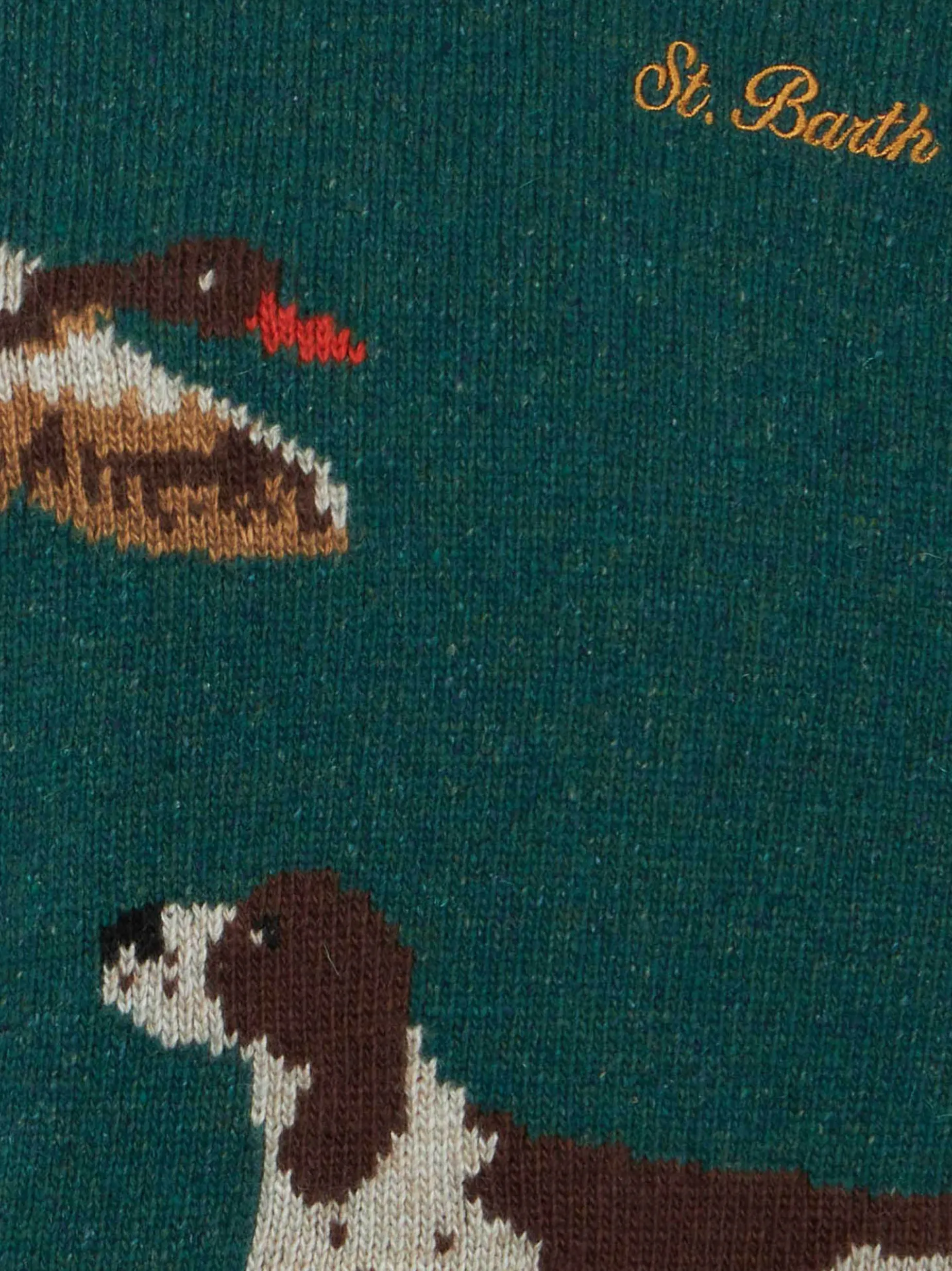 Donegal-Pullover für Jungen mit Rundhalsausschnitt und Jacquard-Aufdruck mit Landhunden