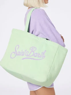 Doppelte Strandtasche aus Frottee und Baumwolle