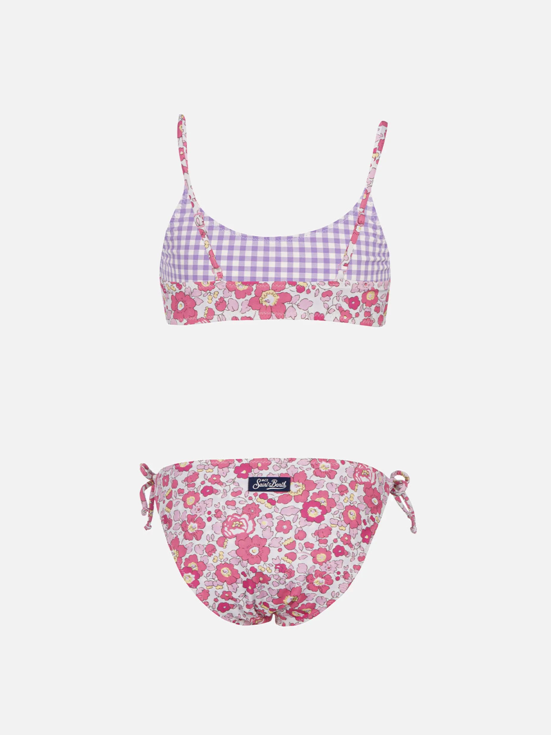 Doubleface-Bralette-Bikini Jaiden für Mädchen | HERGESTELLT AUS LIBERTY-STOFF